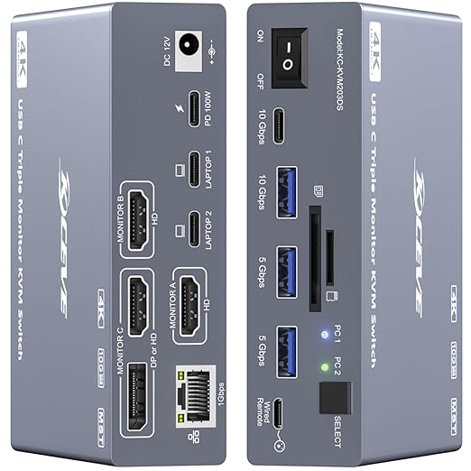 Switch KVM USB-C per 3 Monitor - Docking Station Usb C recensione e prezzo